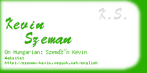 kevin szeman business card